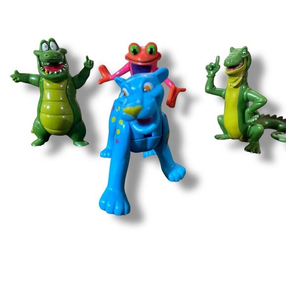 Rainforest Cafe Neon Animal Figures Wild Bunch Lot Frog Alligator Cheetah Lizard - Picture 2 of 4